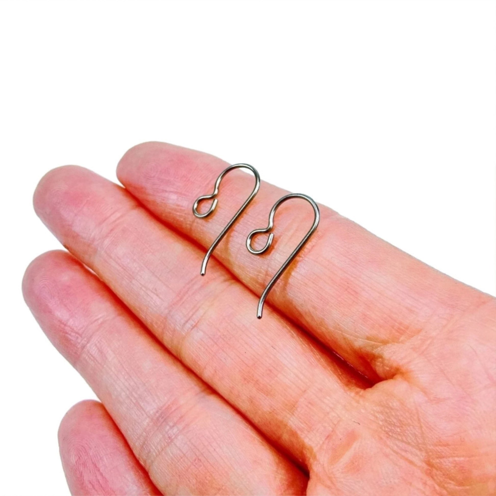 Niobium Earwire Hooks, French Hooks Pure Niobium Wire, Nickel Free Ear Wires, Hypoallergenic Ear Hooks, DIY Replacement Earring Hooks