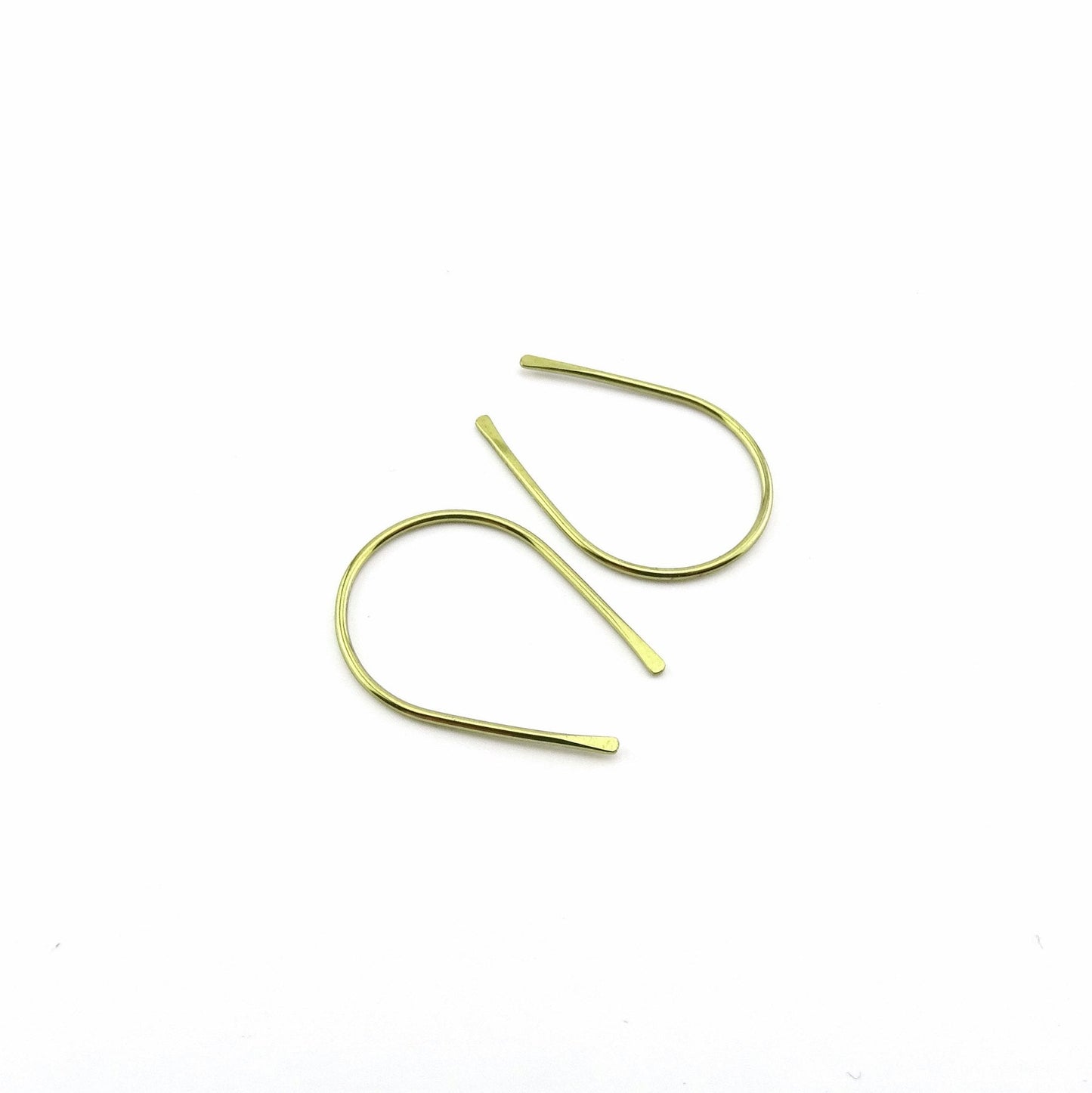 Gold Niobium Horseshoe Threader Earrings, Nickel Free Hypoallergenic Threaders for Sensitive Ears, U Shaped Arch Open Hoop Slider Earrings