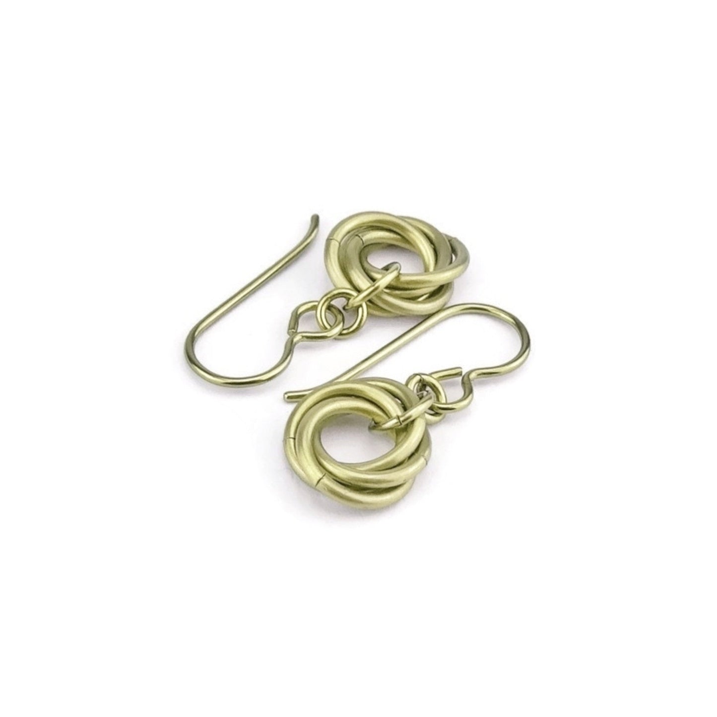 Gold Infinity Niobium Earrings, Yellow Gold Mobius Earrings for Sensitive Ears, Hypoallergenic Nickel Free Niobium Eternity Earrings