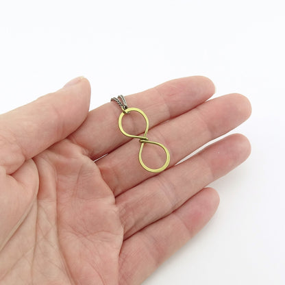 Gold Infinity Titanium Necklace, Yellow Gold Niobium Eternity Symbol Necklace for Sensitive Skin, Nickel Free Hypoallergenic Jewelry