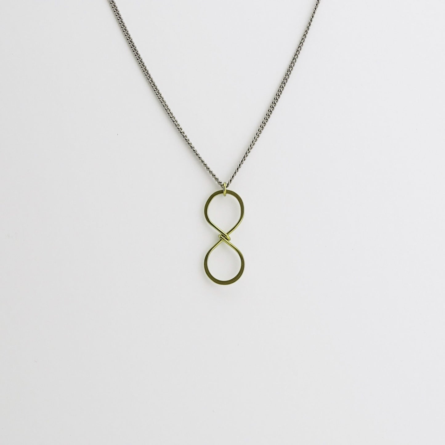 Gold Infinity Titanium Necklace, Yellow Gold Niobium Eternity Symbol Necklace for Sensitive Skin, Nickel Free Hypoallergenic Jewelry