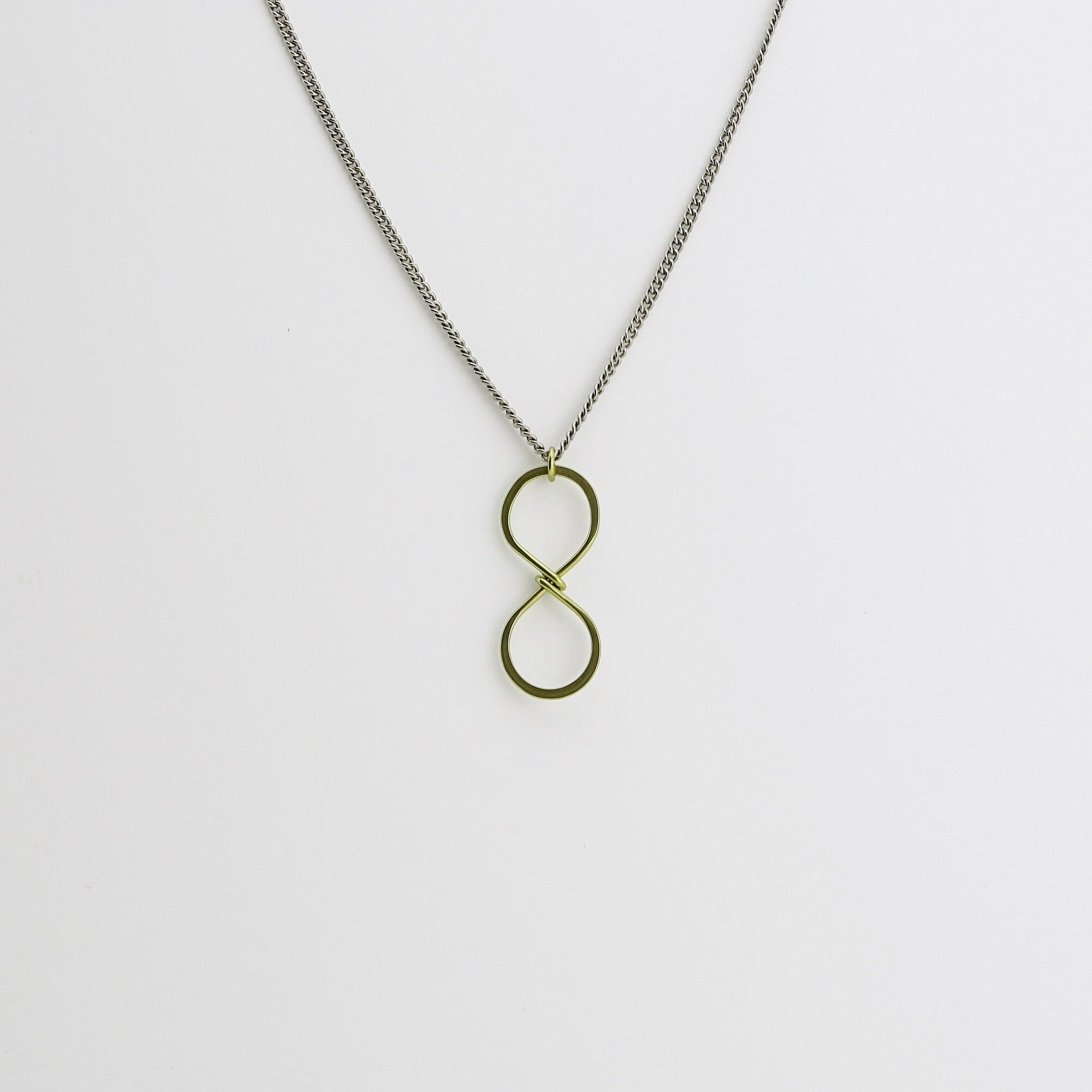 Gold Infinity Titanium Necklace, Yellow Gold Niobium Eternity Symbol Necklace for Sensitive Skin, Nickel Free Hypoallergenic Jewelry