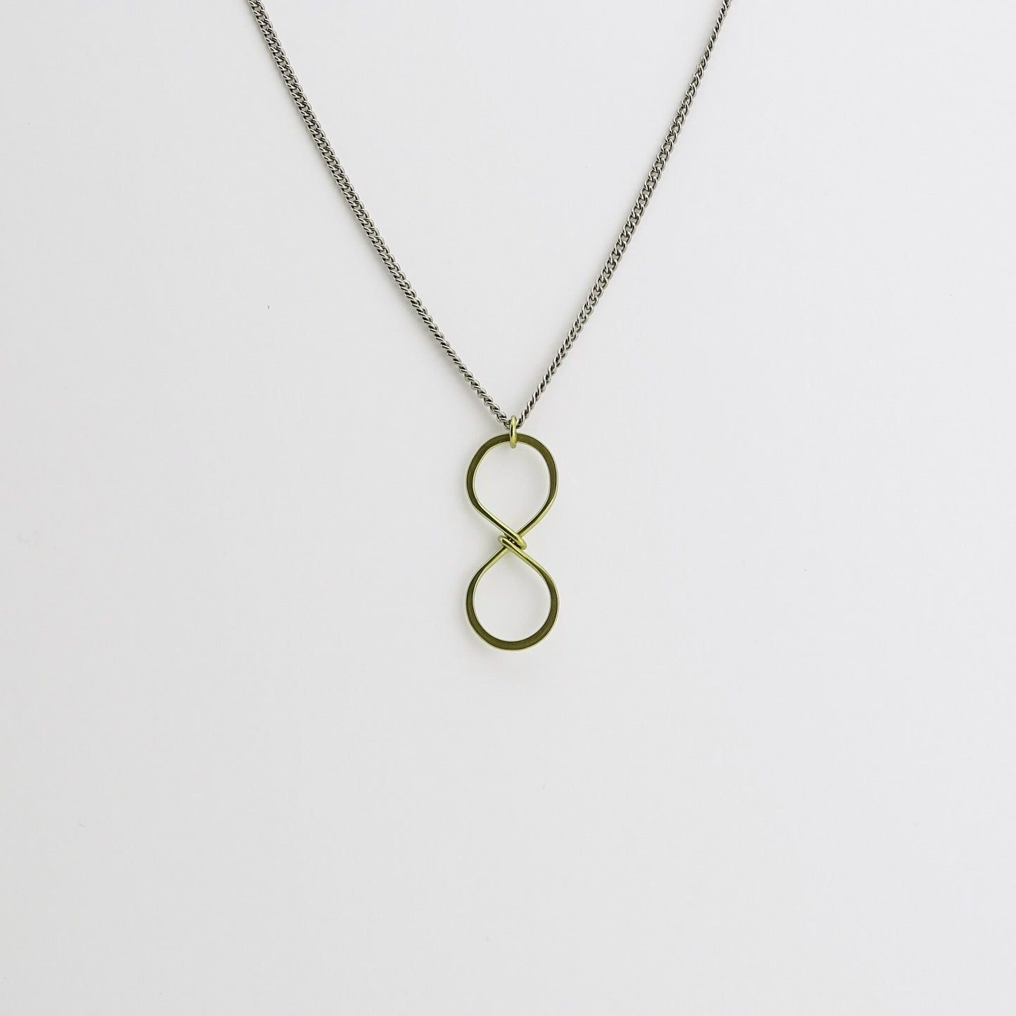 Gold Infinity Titanium Necklace, Yellow Gold Niobium Eternity Symbol Necklace for Sensitive Skin, Nickel Free Hypoallergenic Jewelry