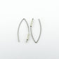 Silver Beaded Niobium Wishbone Threader Earrings, Nickel Free Tiny Silver Beads Threaders, Hypoallergenic Sliders for Sensitive Ears