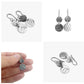 Double Disc Niobium Earrings Frond Patterned, Nickel Free Disk Titanium Earrings, Embossed Hypoallergenic Disc Earrings for Sensitive Ears