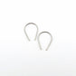 Silver Niobium Horseshoe Threader Earrings, Nickel Free Hypoallergenic Threaders for Sensitive Ears, U Shaped Arch Open Hoop Slider Earrings