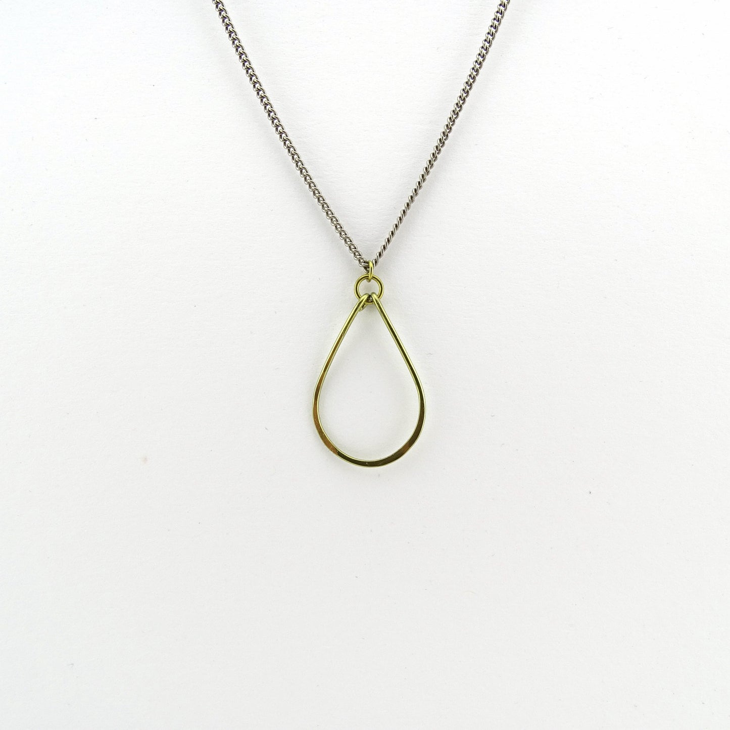 Gold Teardrop Titanium Necklace, Niobium Drop Necklace, Gold color Nickel Free Hypoallergenic Titanium Drop Necklace for Sensitive Skin