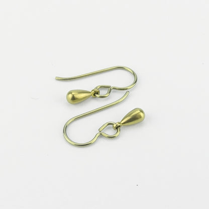 Tiny Gold Titanium Teardrop Earrings, Nickel Free Drop Earrings for Sensitive Ears, Hypoallergenic Titanium Jewellery