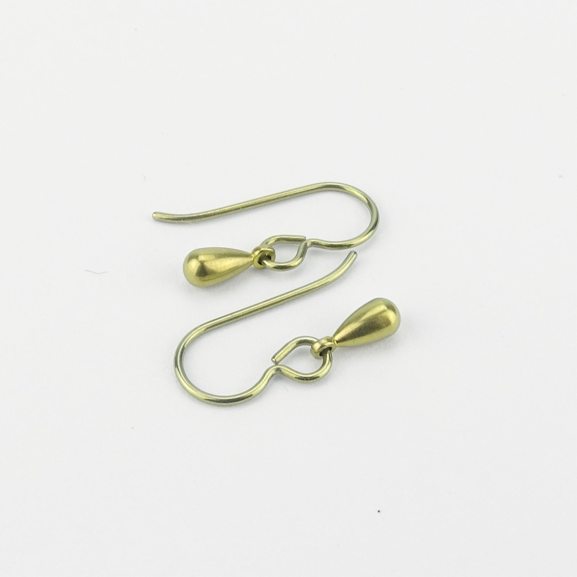 Tiny Gold Titanium Teardrop Earrings, Nickel Free Drop Earrings for Sensitive Ears, Hypoallergenic Titanium Jewellery