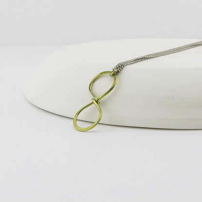 Gold Infinity Titanium Necklace, Yellow Gold Niobium Eternity Symbol Necklace for Sensitive Skin, Nickel Free Hypoallergenic Jewelry