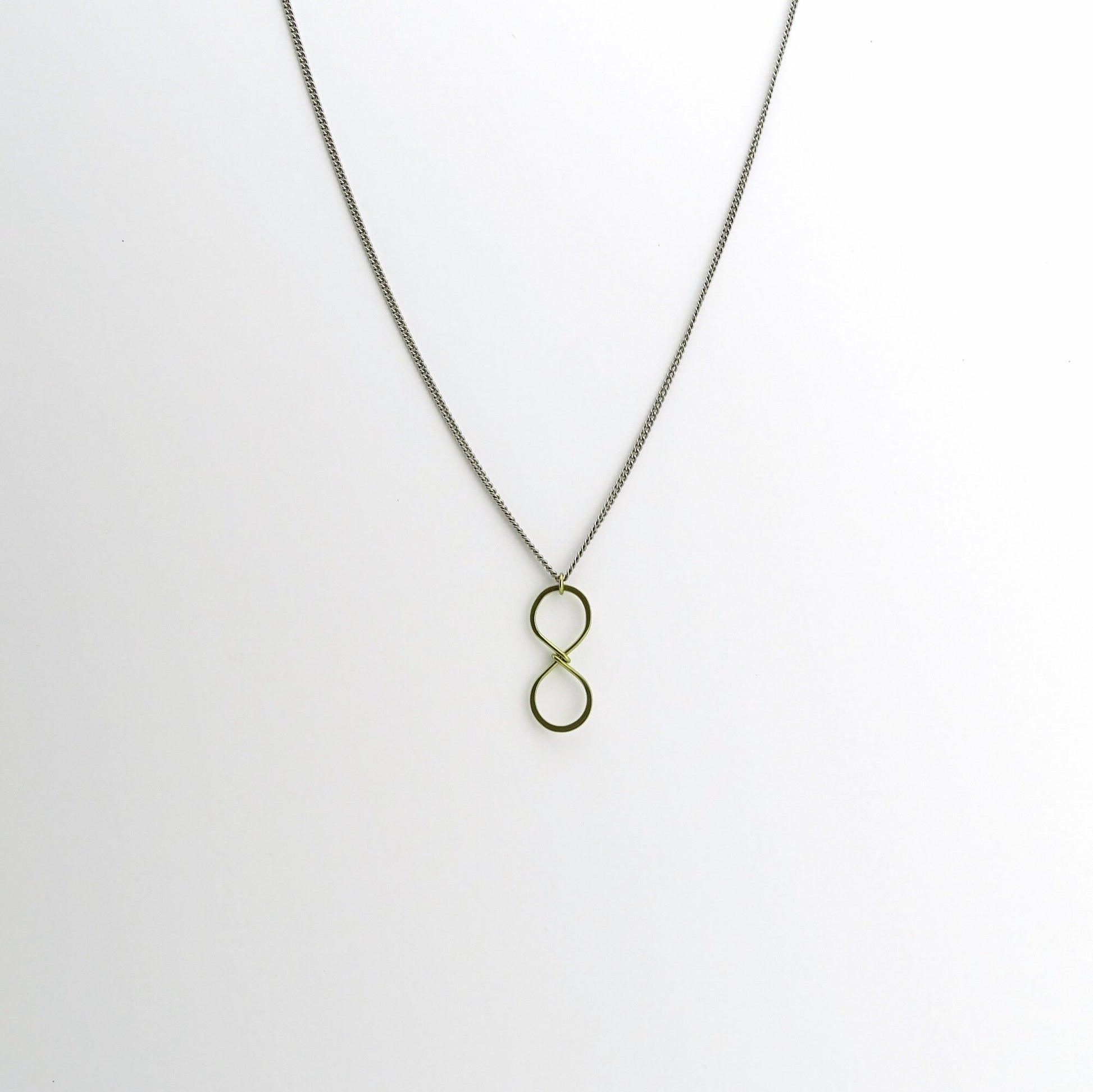 Gold Infinity Titanium Necklace, Yellow Gold Niobium Eternity Symbol Necklace for Sensitive Skin, Nickel Free Hypoallergenic Jewelry