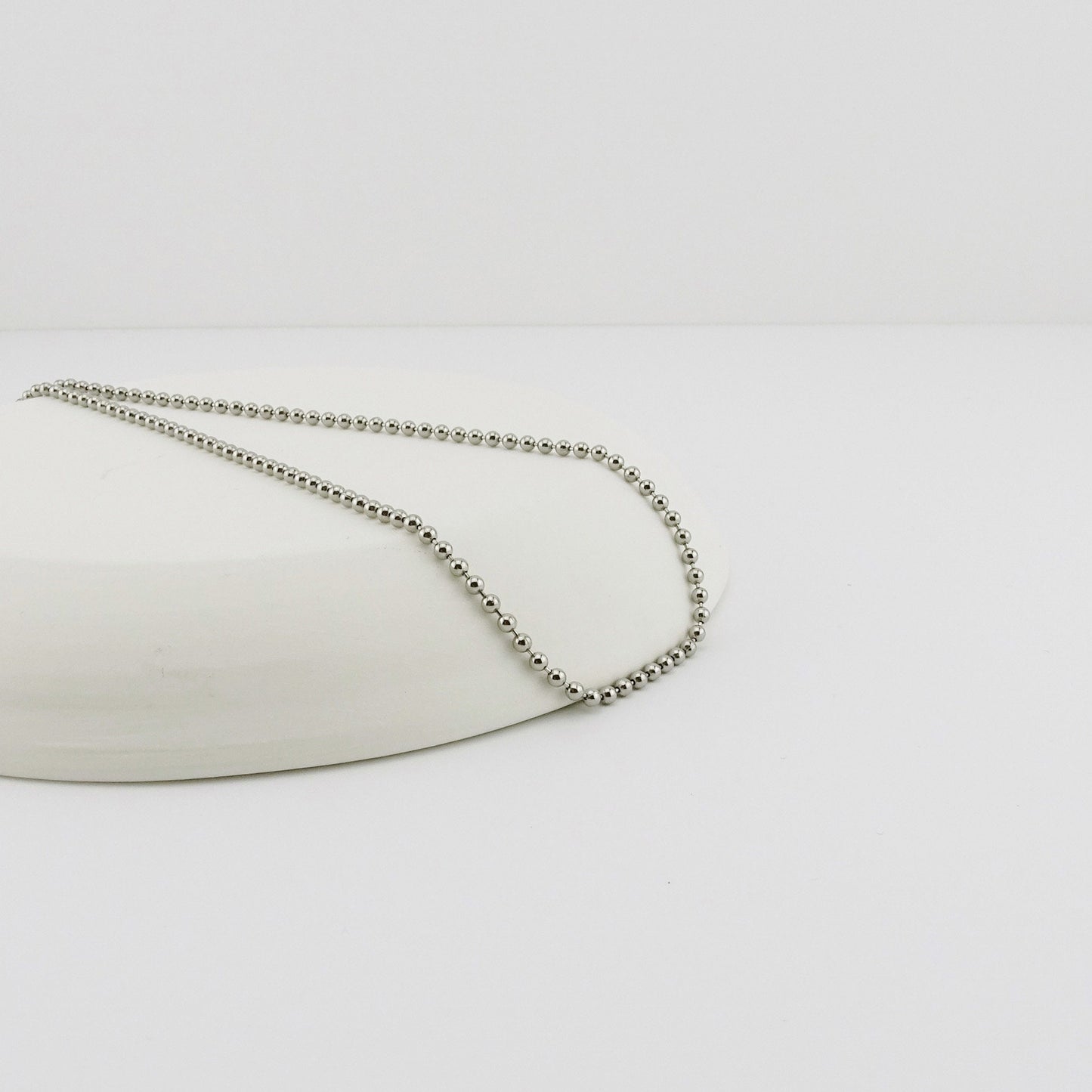 Titanium Ball Chain Necklace for Sensitive Skin