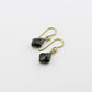 Black Crystal Earrings, Gold Niobium Earrings for Sensitive Ears, Jet Black Baroque Swarovski Crystal, Hypoallergenic Nickel Free Earrings