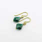 Emerald Green Baroque Crystal Gold Niobium Earrings, Swarovski Crystal, Hypoallergenic Nickel Free Earrings for Sensitive Ears