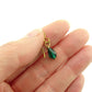 Emerald Teardrop Gold Niobium Earrings, Green Crystal Swarovski Drop, Nickel Free Earrings for Sensitive Ears, Hypoallergenic Jewelry
