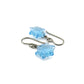 Aquamarine Edelweiss Titanium Earrings, Aqua Blue Swarovski Crystal Niobium Earrings Nickel Free Hypoallergenic Earrings for Sensitive Ears