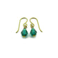 Emerald Teardrop Gold Niobium Earrings, Green Crystal Swarovski Drop, Nickel Free Earrings for Sensitive Ears, Hypoallergenic Jewelry