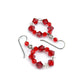 Red Crystal Hoops, Titanium Earrings, Siam Red Swarovski, Niobium Earrings for Sensitive Ears, Hypoallergenic Nickel Free, Red Beaded Circle