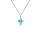 Aqua Blue Cross Titanium Necklace, Light Turquoise Swarovski Crystal Nickel Free Sensitive Skin Necklace, Hypoallergenic Titanium Jewelry