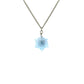 Aquamarine Edelweiss Titanium Necklace, Aqua Blue Swarovski Crystal, Nickel Free Hypoallergenic Pure Titanium Necklace For Sensitive Skin