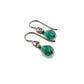 Emerald Green Drop Niobium Earrings, Swarovski Crystal Teardrop Earrings, Titanium Earrings for Sensitive Ears, Hypoallergenic Nickel Free