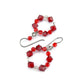 Red Crystal Hoops, Titanium Earrings, Siam Red Swarovski, Niobium Earrings for Sensitive Ears, Hypoallergenic Nickel Free, Red Beaded Circle