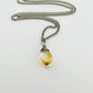 Citrine Gemstone Titanium Necklace, Yellow Stone Wire Wrapped on Niobium Wire, Nickel Free Hypoallergenic Necklace for Sensitive Skin