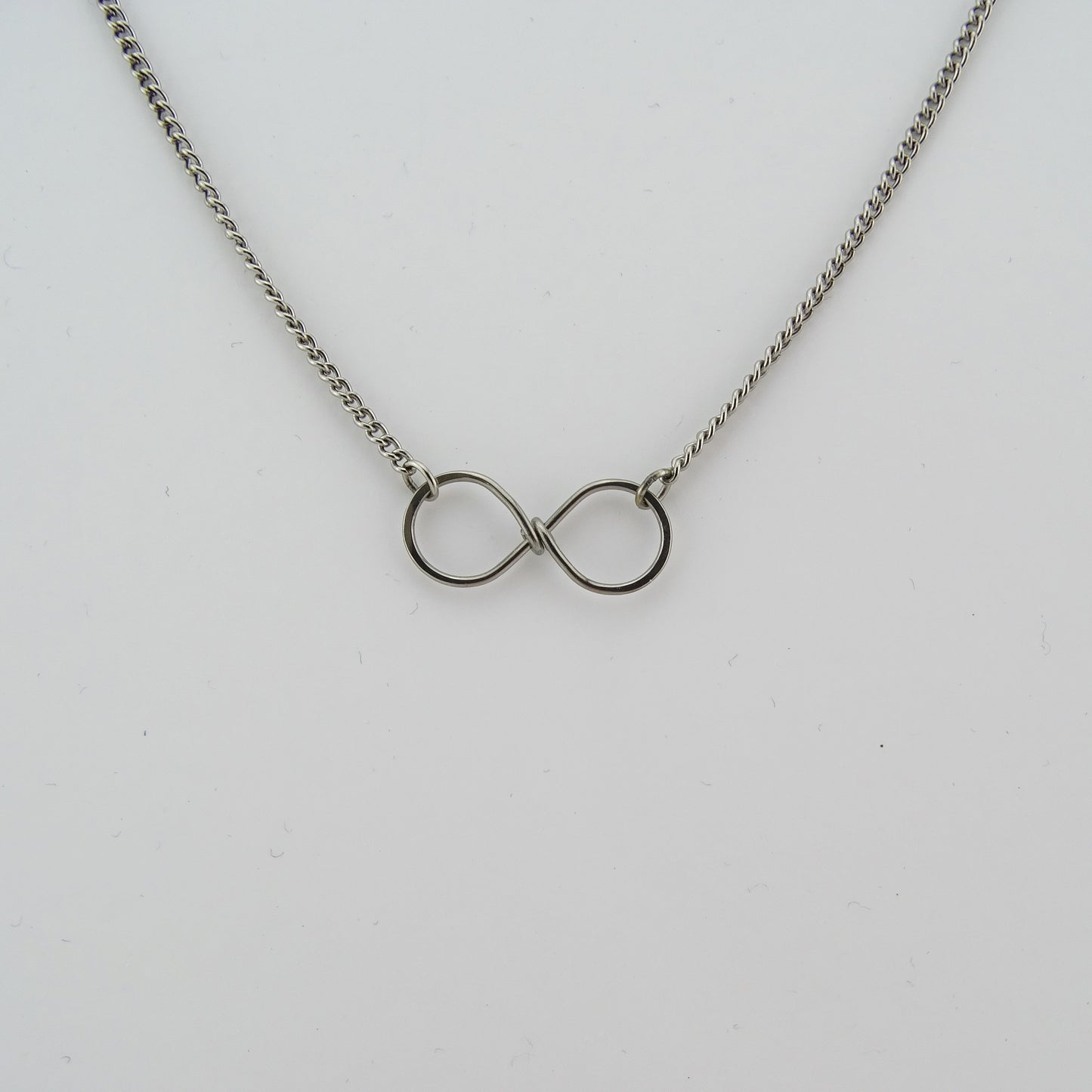 Infinity Charm Titanium Necklace for Sensitive Skin, Endless Love Symbol Niobium Necklace, Nickel Free Hypoallergenic Eternity Friendship