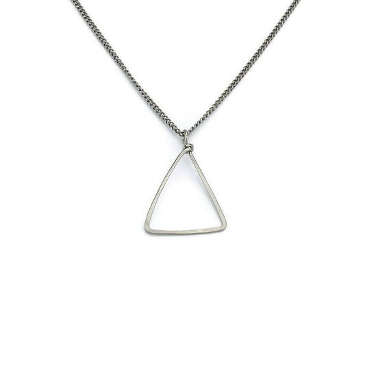 Triangle Titanium Necklace, Everyday Modern Geometric Shaped Necklace, Hypoallergenic Niobium and Titanium No Nickel Triangle Necklace