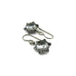 Silver Edelweiss Titanium Earrings, Silver Night Swarovski Crystal Niobium Earrings Nickel Free Hypoallergenic Earrings for Sensitive Ears