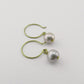 Gray Pearl Earrings, Yellow Gold Niobium Nickel Free Earrings, Freshwater Pearls Hypoallergenic Earrings for Sensitive Ears, Non Allergenic