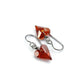 Red Heart Niobium Earrings, Wire Wrapped Niobium Earrings for Sensitive Ears, Magma Red Love Heart Hypoallergenic No Nickel Titanium Earring