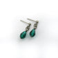 Emerald Green Drop Titanium Dangle Stud, Swarovski Crystal Teardrop Earrings, Hypoallergenic Nickel Free Titanium Sensitive Ears Earrings