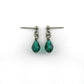 Emerald Green Drop Titanium Dangle Stud, Swarovski Crystal Teardrop Earrings, Hypoallergenic Nickel Free Titanium Sensitive Ears Earrings