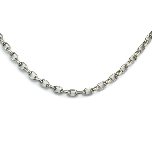 Half Round Oval Link Titanium Necklace