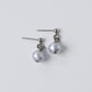 Gray Pearl Dangle Ball Stud Earrings, Titanium Posts Earrings for Sensitive Ears Freshwater Pearls Hypoallergenic Nickel Free Earrings