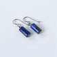 Lapis Lazuli Barrel Titanium Earrings, Dark Royal Blue Gemstone Niobium Earrings, Hypoallergenic Nickel Free  Earrings for Sensitive Ears