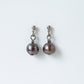 Black Pearl Dangle Ball Stud Earrings, Titanium Posts Earrings for Sensitive Ears, Freshwater Pearls Hypoallergenic Nickel Free Earrings