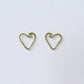 Small Heart Studs Gold Niobium Post Earrings, Swirl Love Heart Posts, Hypoallergenic Nickel Free Open Heart Stud Earrings for Sensitive Ears