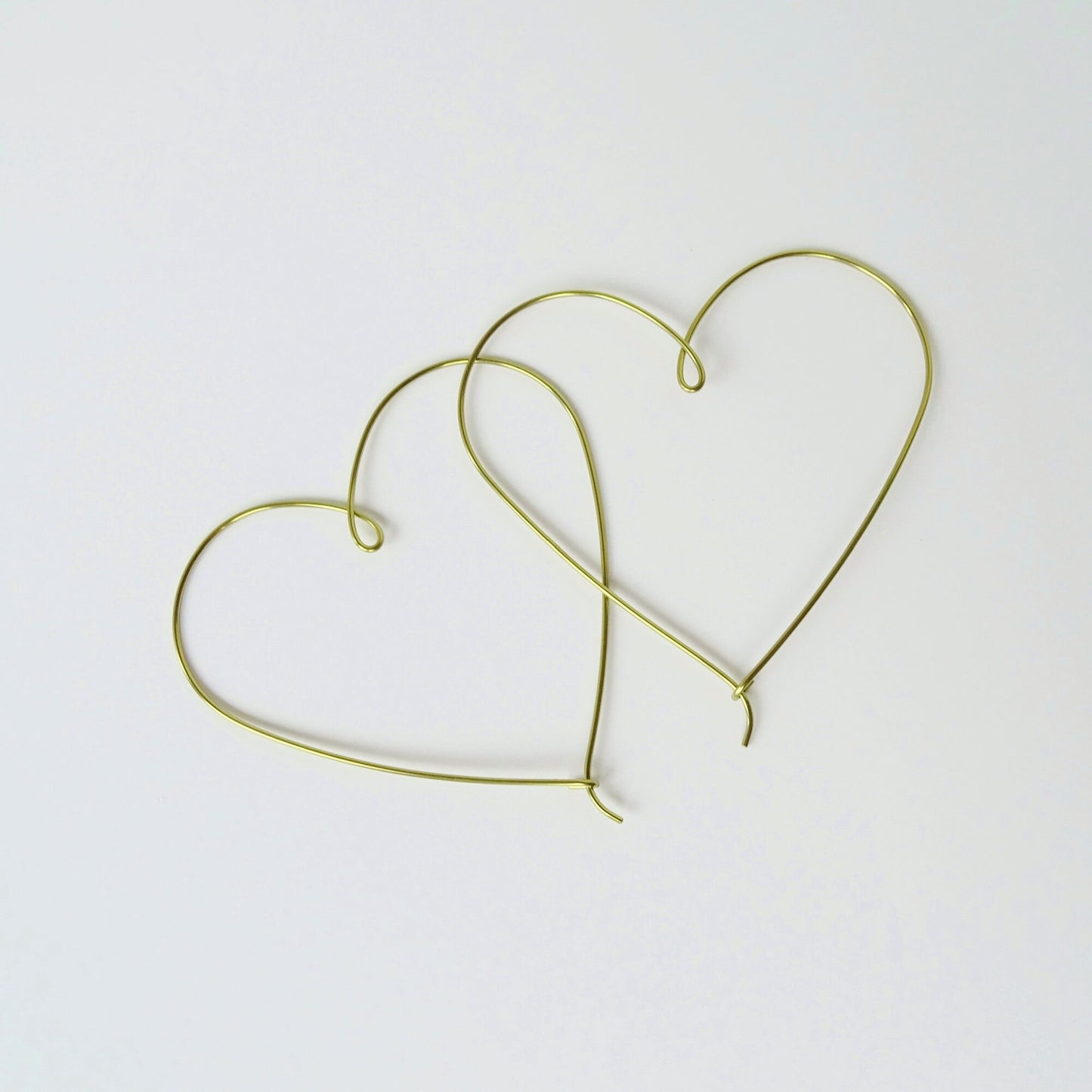 Large Heart Hoops Gold Niobium Hoop Earrings, Nickel Free Hypoallergenic Yellow Gold Anodized Niobium Heart Hoop Earrings for Sensitive Ears