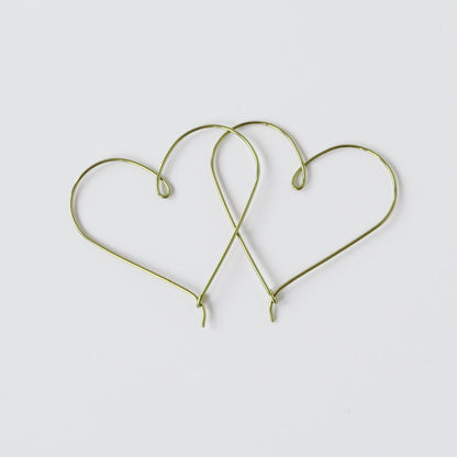 Medium Heart Hoops Gold Niobium Hoop Earrings, Nickel Free Hypoallergenic Yellow Gold Anodized Niobium Heart Hoop, Sensitive Ears Earrings