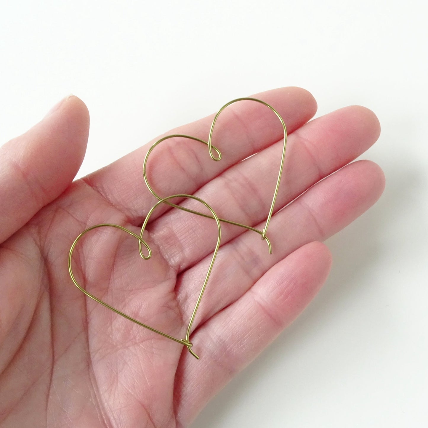 Medium Heart Hoops Gold Niobium Hoop Earrings, Nickel Free Hypoallergenic Yellow Gold Anodized Niobium Heart Hoop, Sensitive Ears Earrings