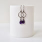 Amethyst Dangle Hoop Titanium Earrings