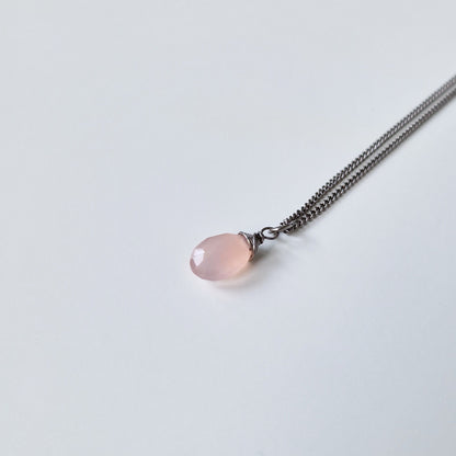 Pink Chalcedony Titanium Necklace