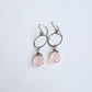Pink Chalcedony Dangle Hoop Titanium Earrings