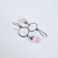 Pink Chalcedony Dangle Hoop Titanium Earrings