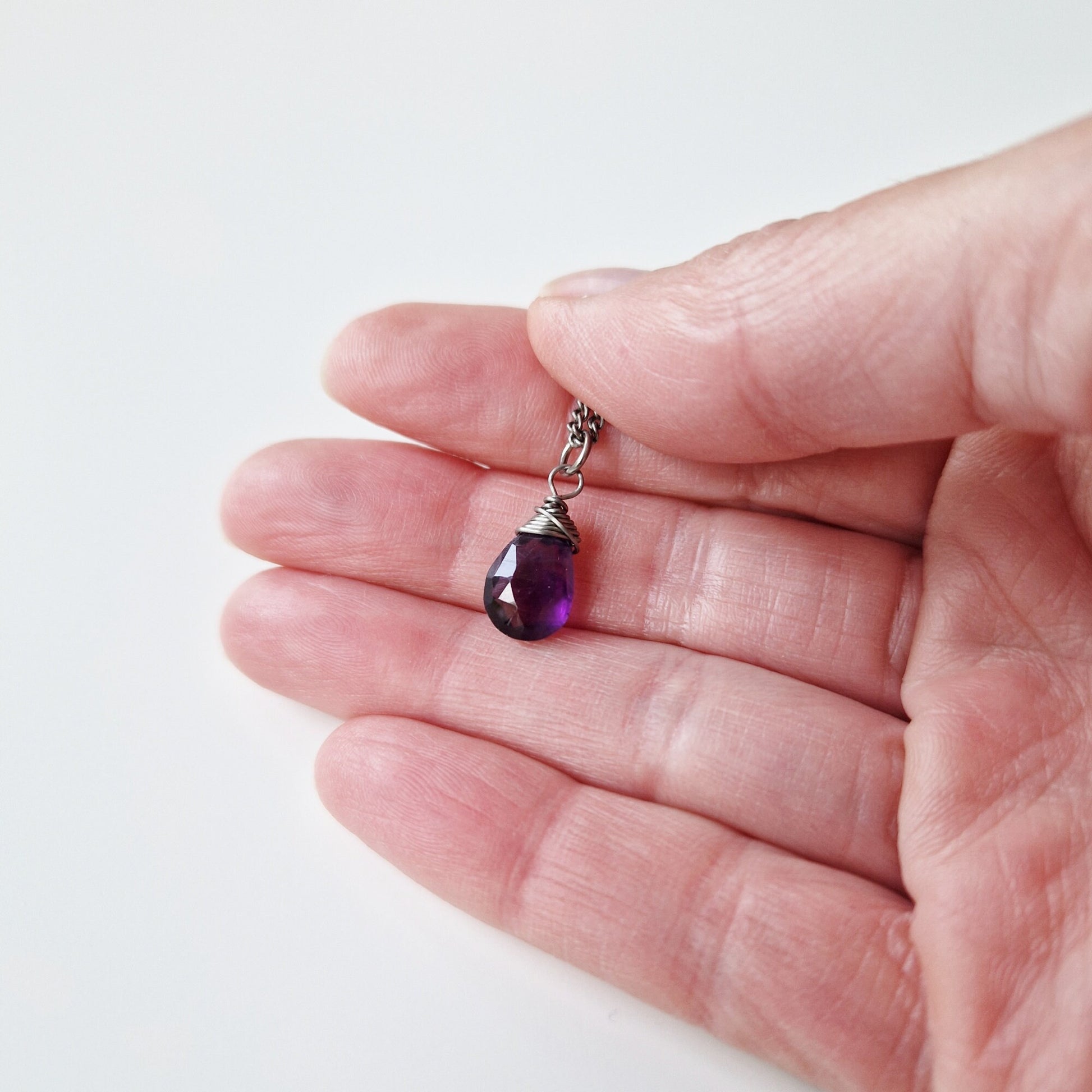 Amethyst Titanium Necklace