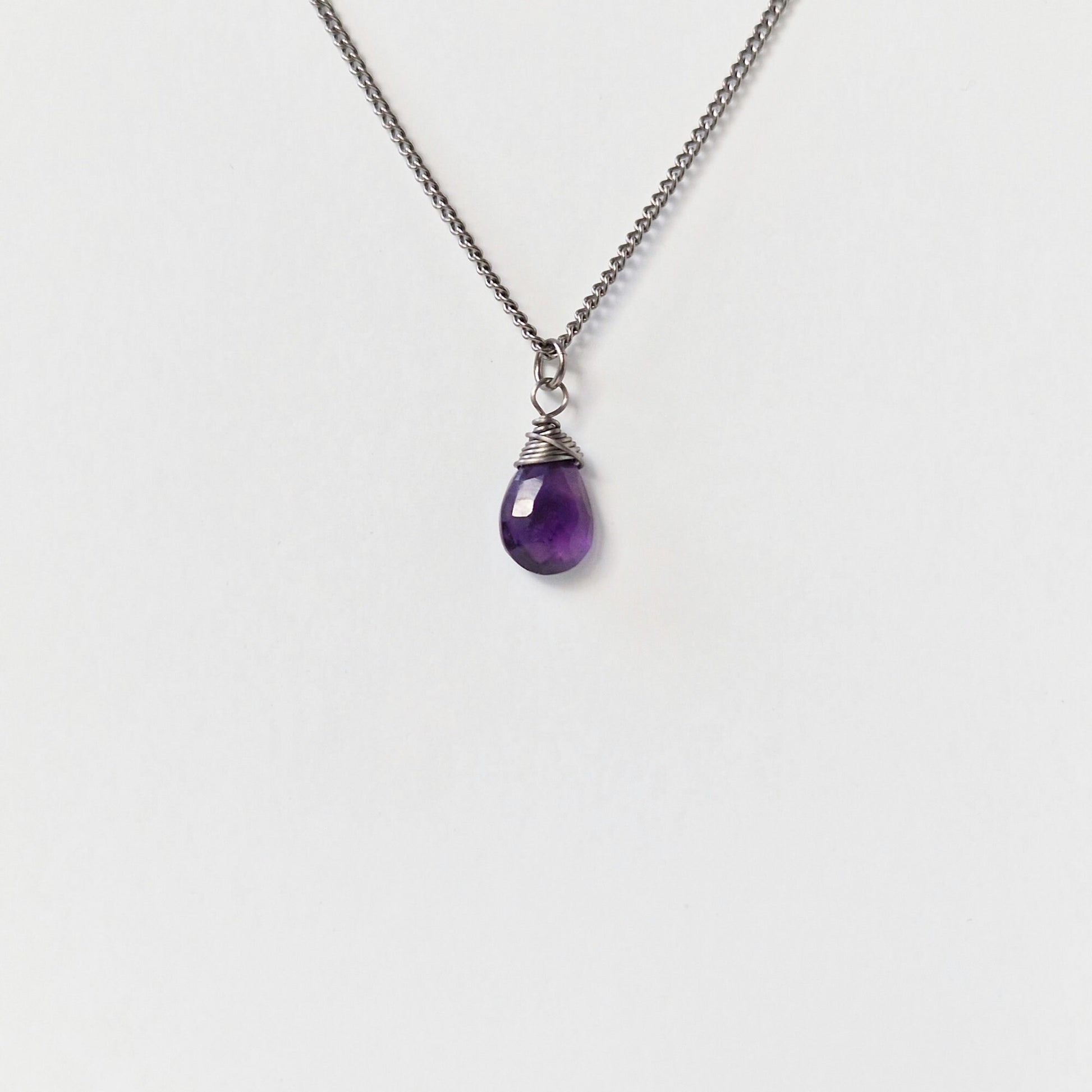 Amethyst Titanium Necklace