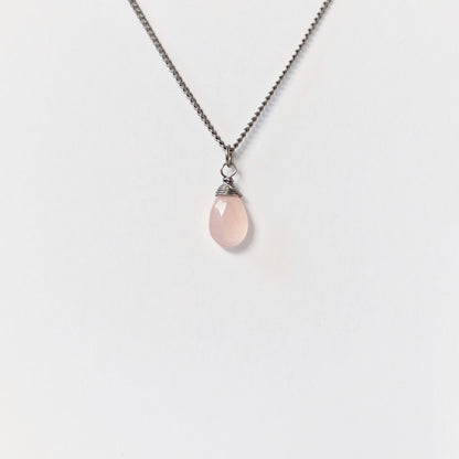 Pink Chalcedony Titanium Necklace