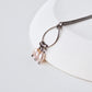 Titanium Teardrop Necklace with Pink Pearls